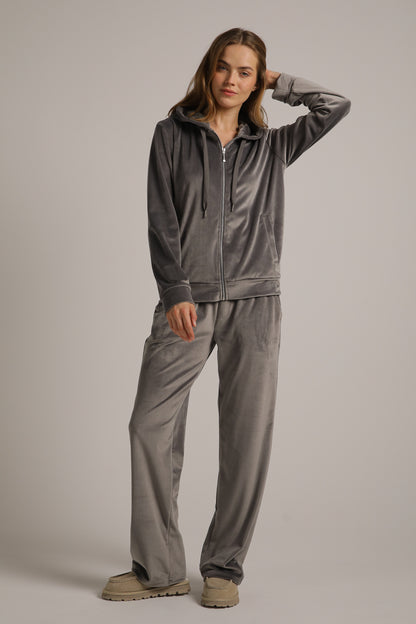 Velvet Zipped Hoodie
