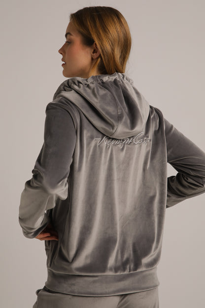 Velvet Zipped Hoodie