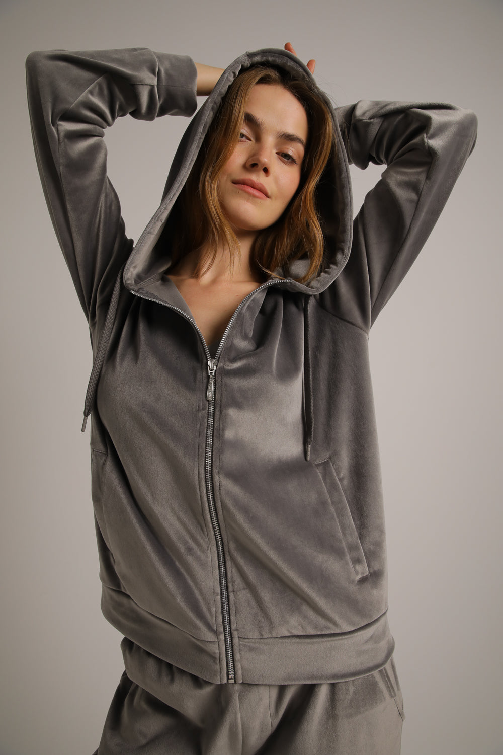 Velvet Zipped Hoodie