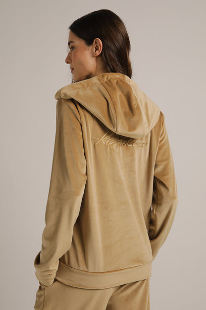 Velvet Zipped Hoodie
