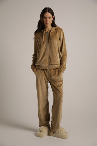 Velvet Zipped Hoodie