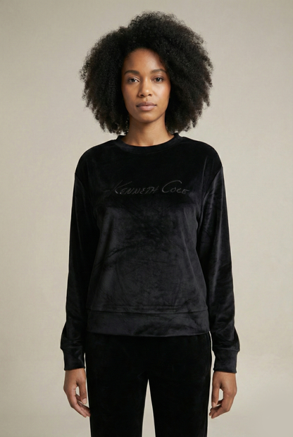 Velvet Oversized Sweatshirt