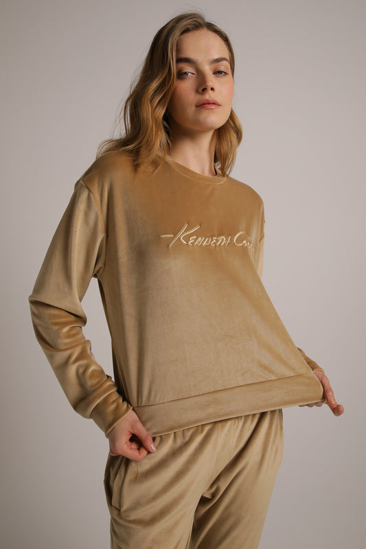 Velvet Oversized Sweatshirt