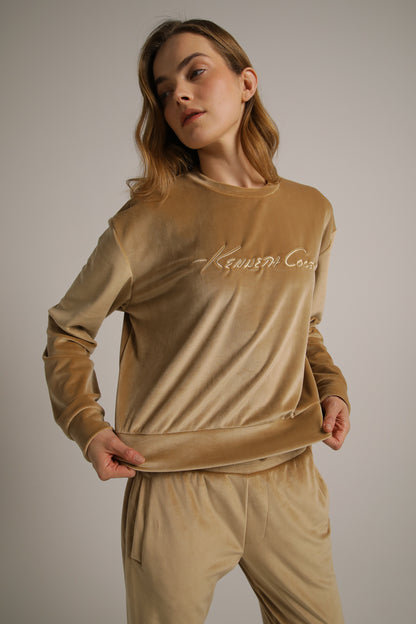 Velvet Oversized Sweatshirt