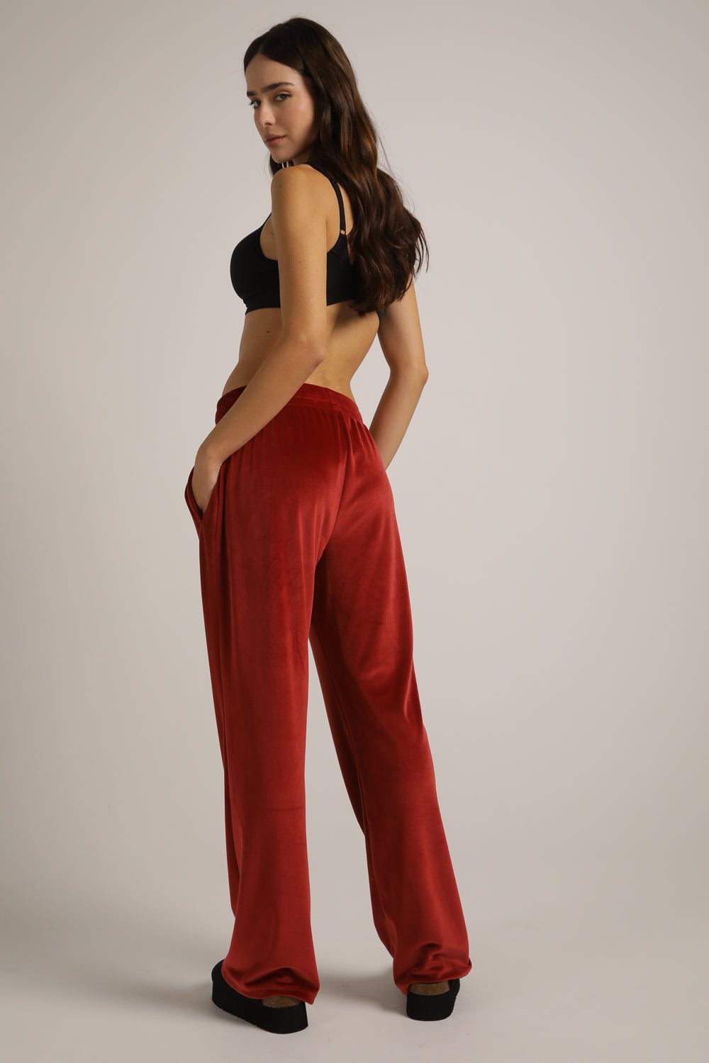 Velvet Bootcut Pants