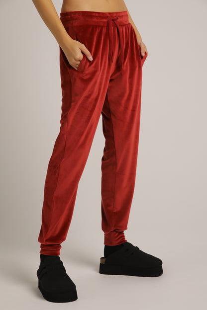 Velvet Cuffed Jog Pants
