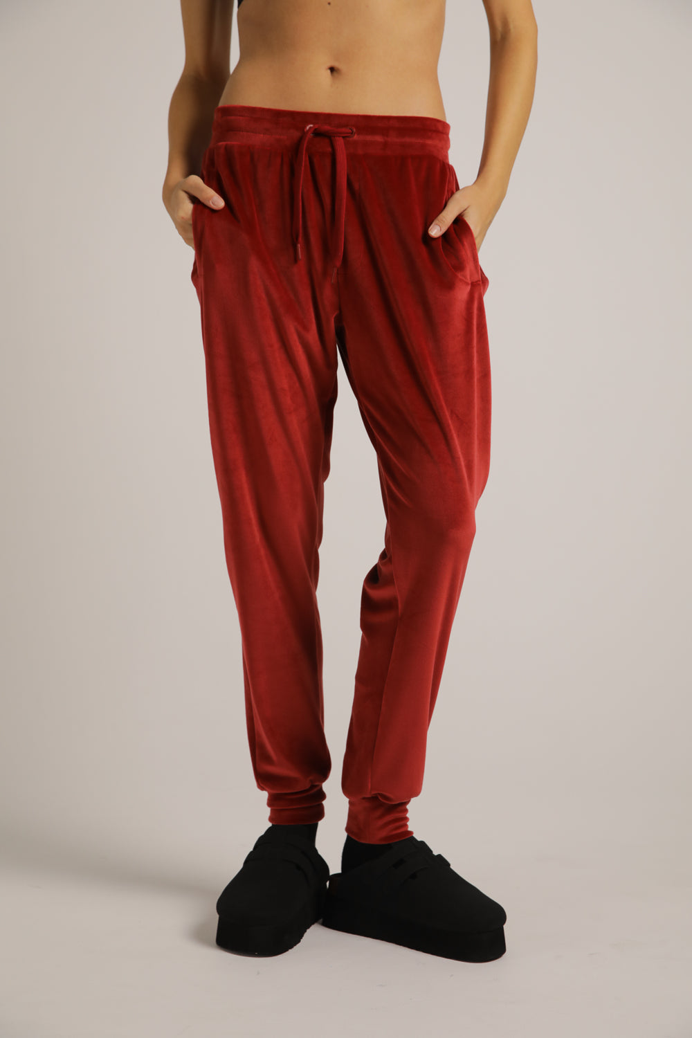 Velvet Cuffed Jog Pants
