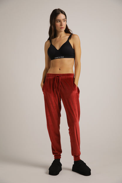 Velvet Cuffed Jog Pants