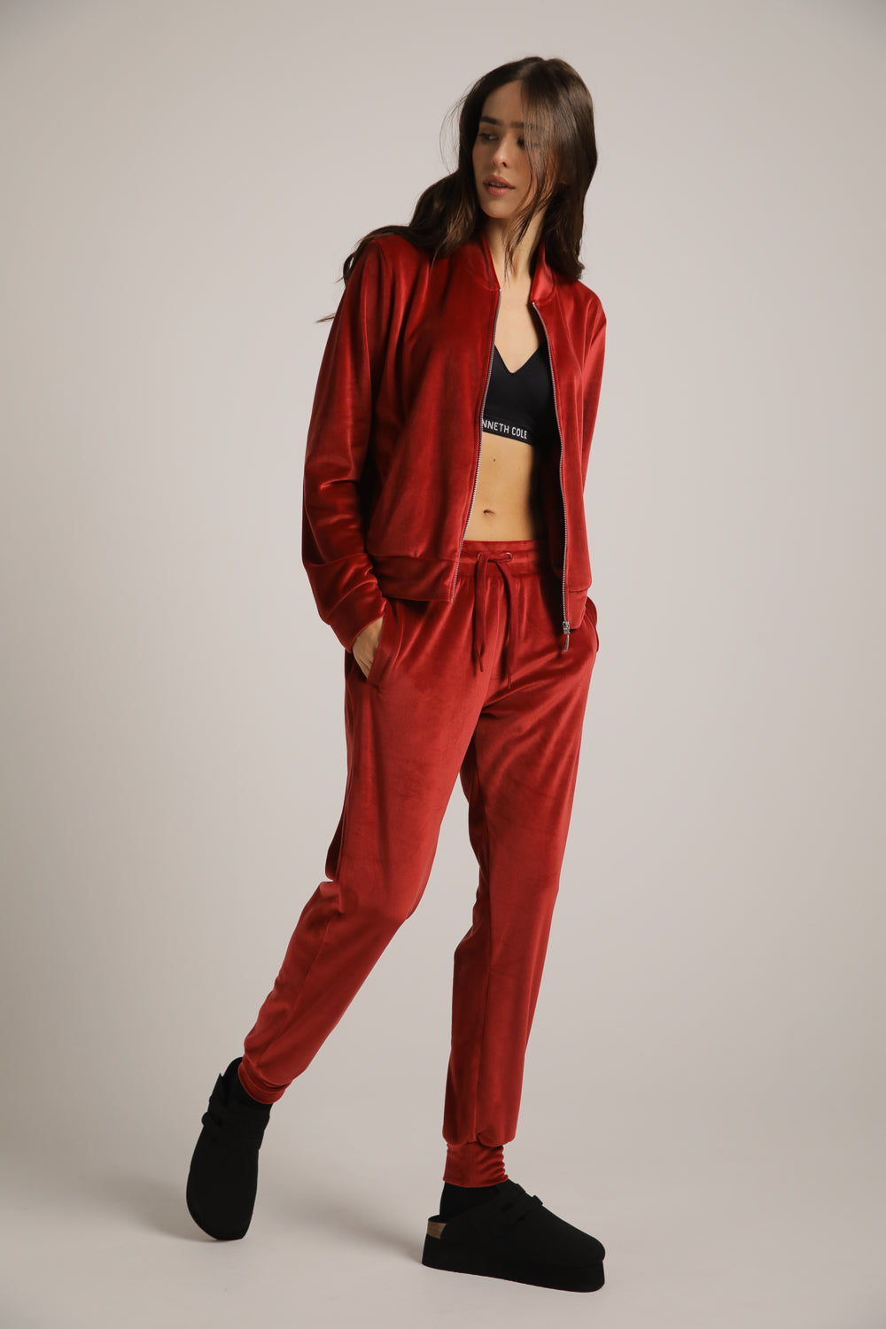 Velvet Cuffed Jog Pants