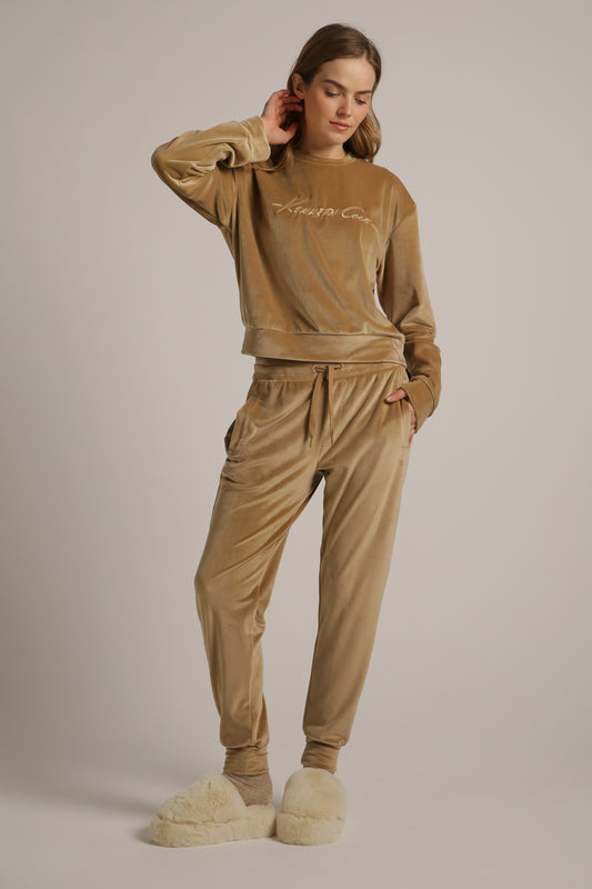 Velvet Cuffed Jog Pants
