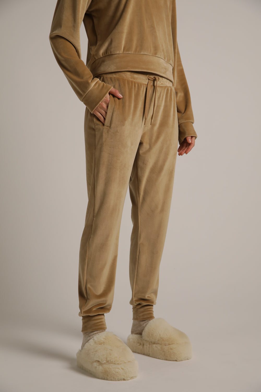 Velvet Cuffed Jog Pants
