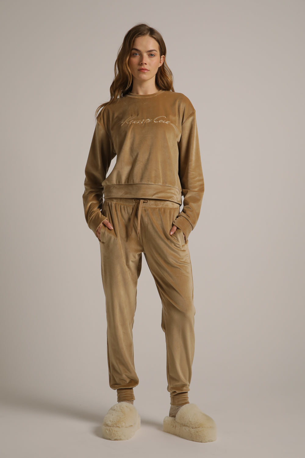 Velvet Cuffed Jog Pants