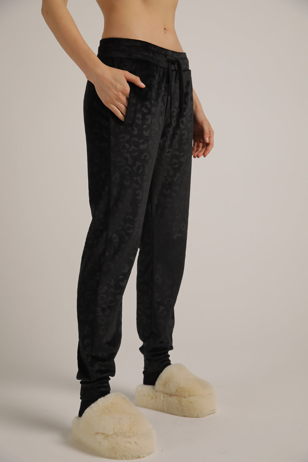 Velvet Cuffed Jog Pants