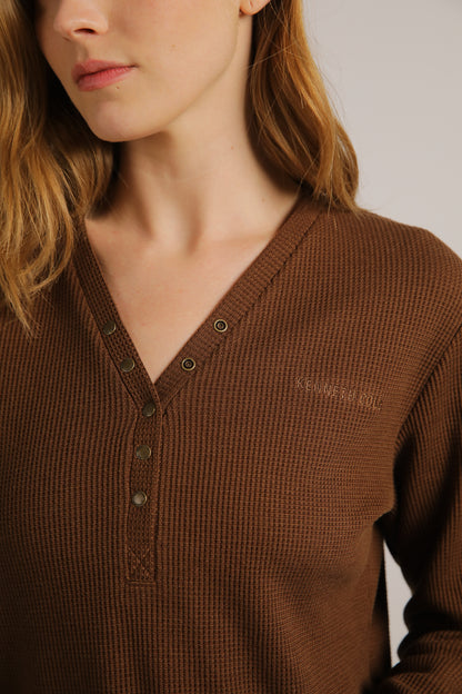 Waffle Henley Long T-Shirt