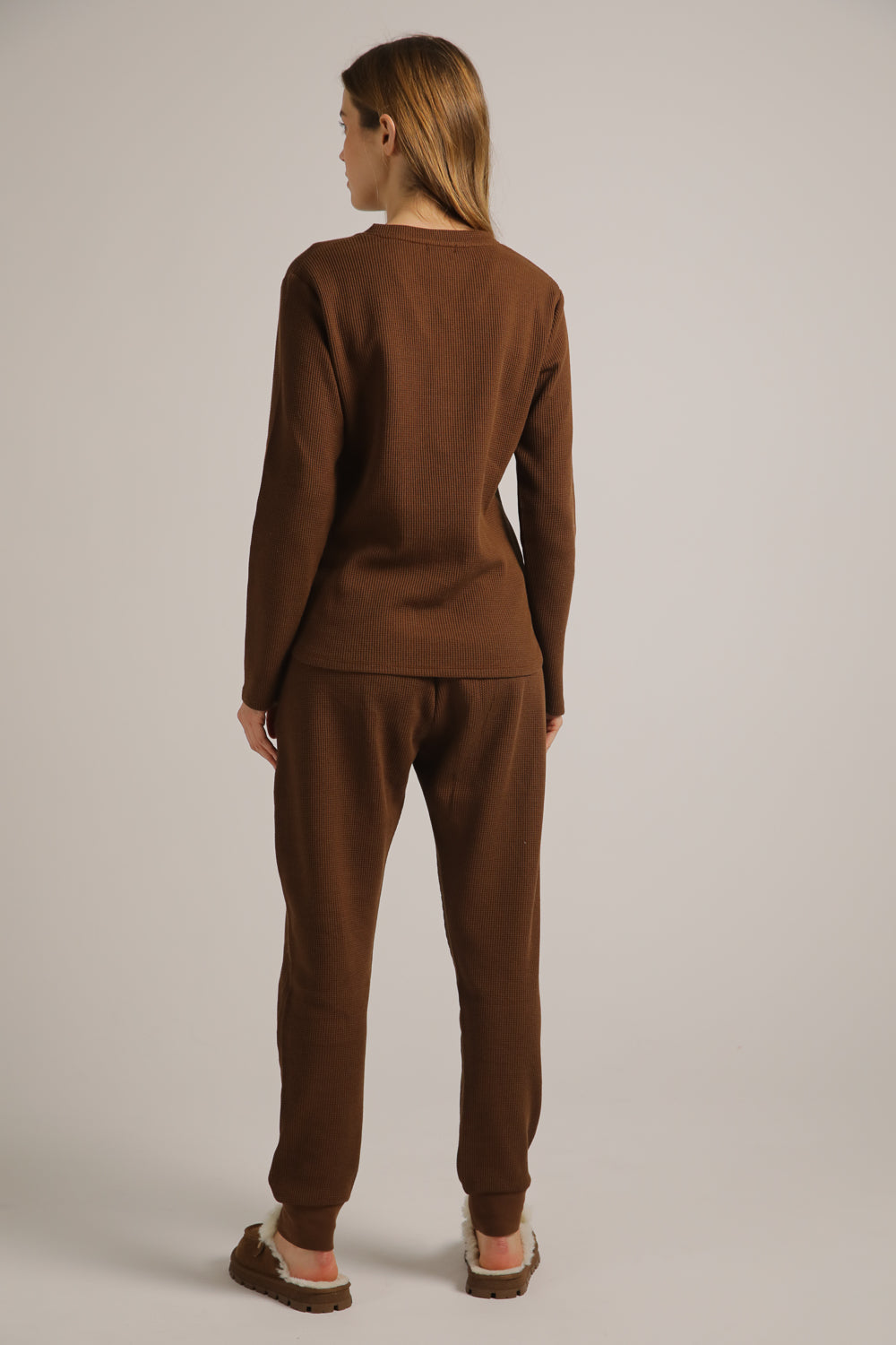 Waffle Henley Long T-Shirt