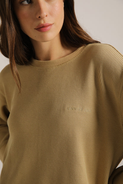 Waffle Boxy Cardigan