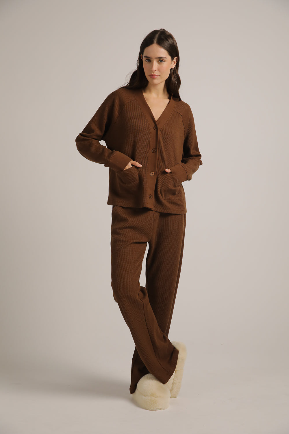 Waffle Boxy Cardigan