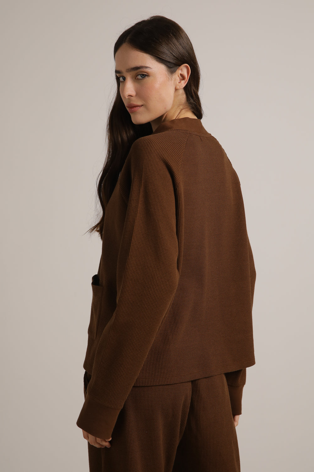 Waffle Boxy Cardigan