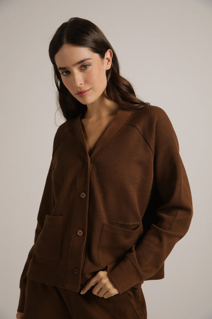 Waffle Boxy Cardigan