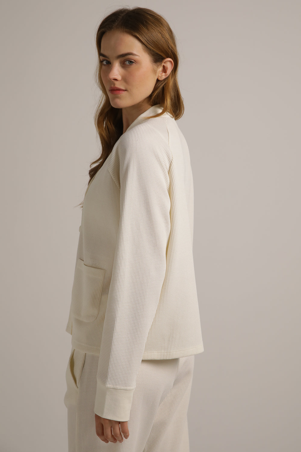 Waffle Boxy Cardigan