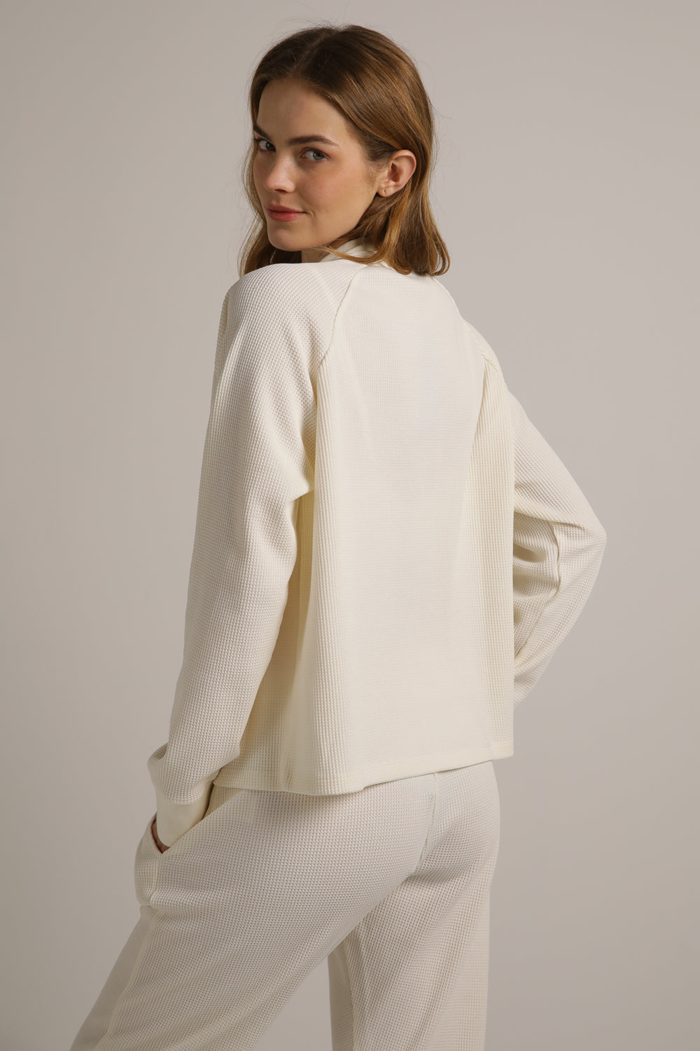 Waffle Boxy Cardigan