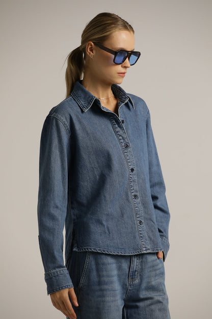 Relaxed Denim Shirt In Cotton