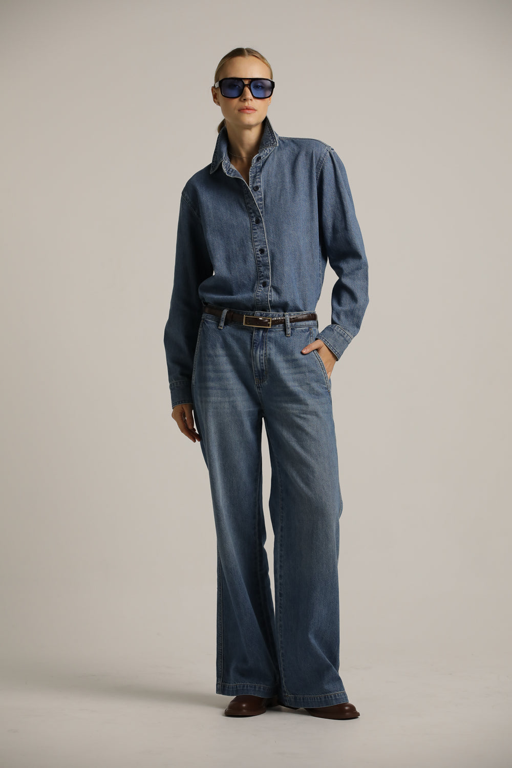 Relaxed Denim Shirt In Cotton