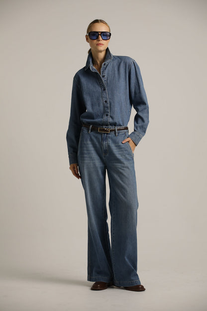 Relaxed Denim Shirt In Cotton