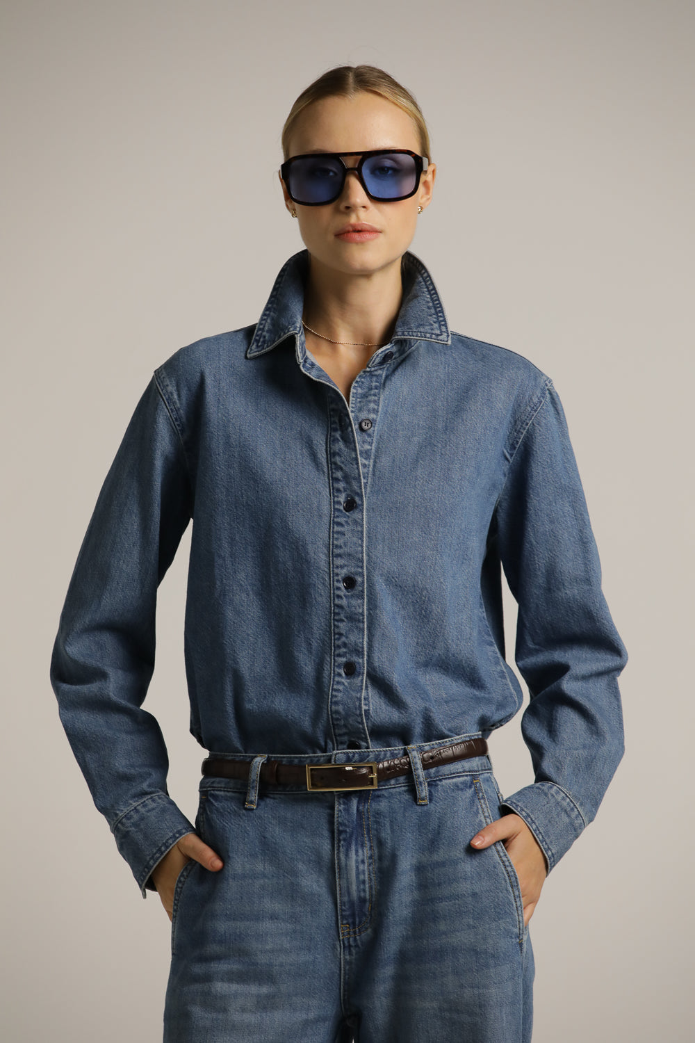 Relaxed Denim Shirt In Cotton