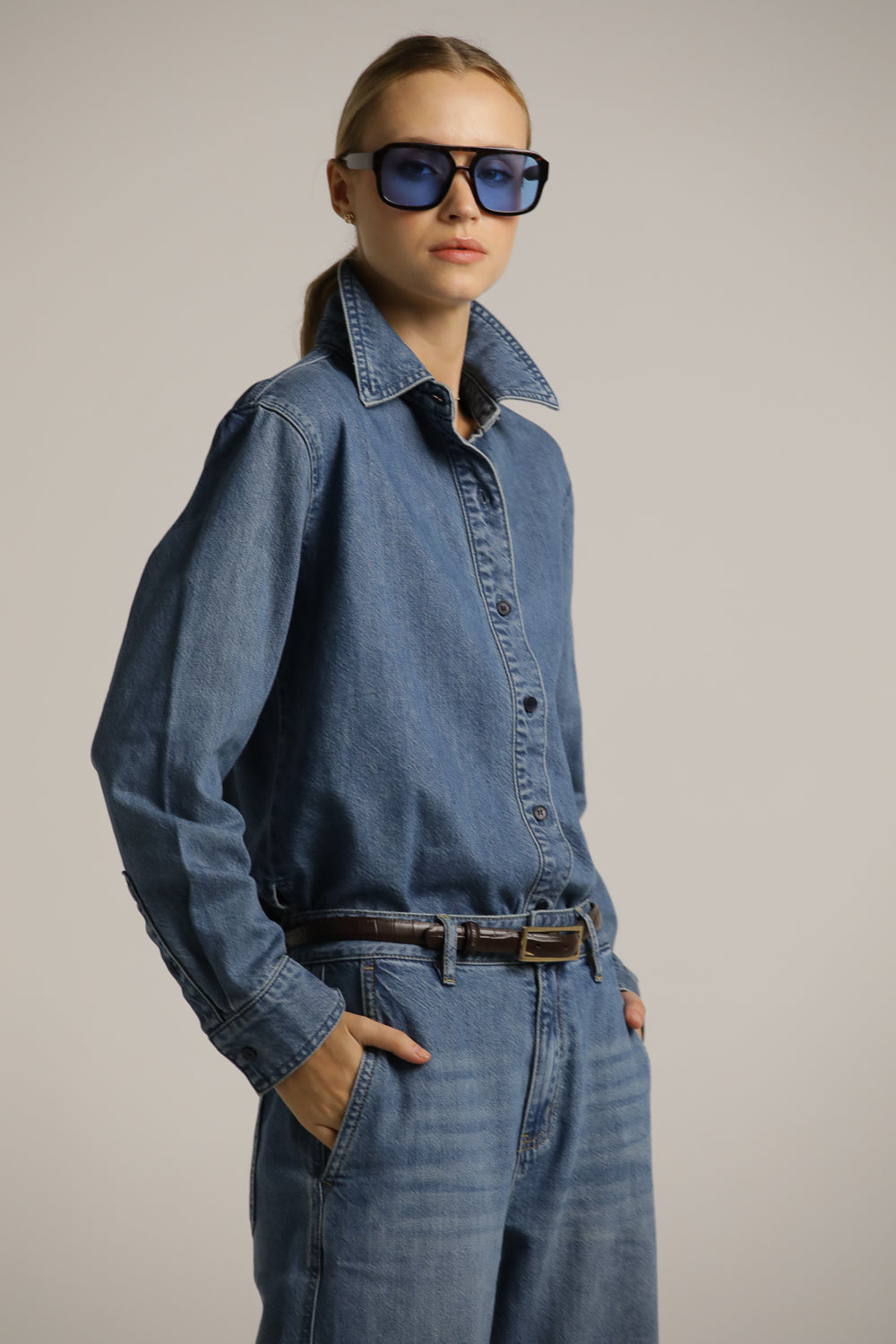 Relaxed Denim Shirt In Cotton