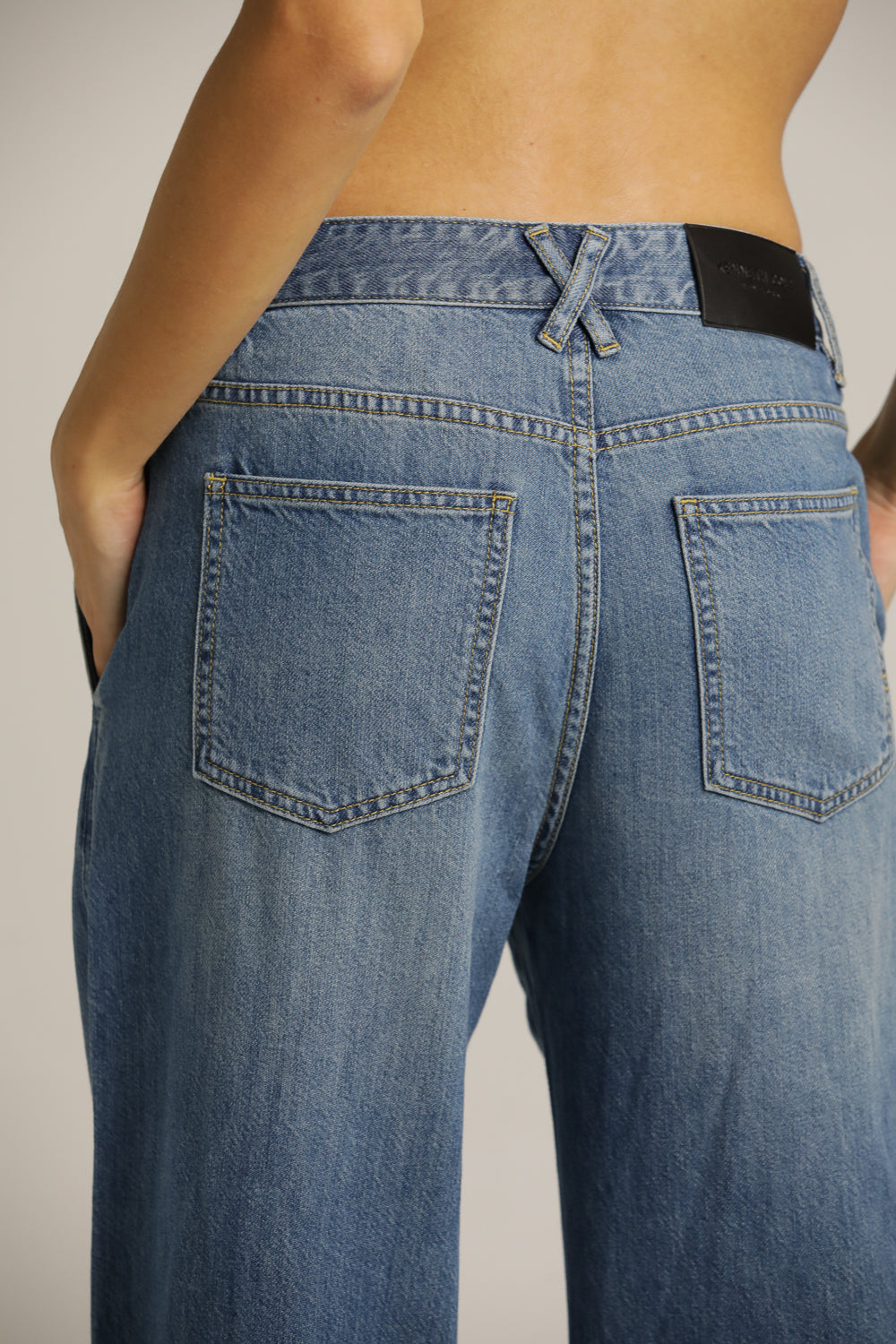 Wide Leg Jeans In Cotton