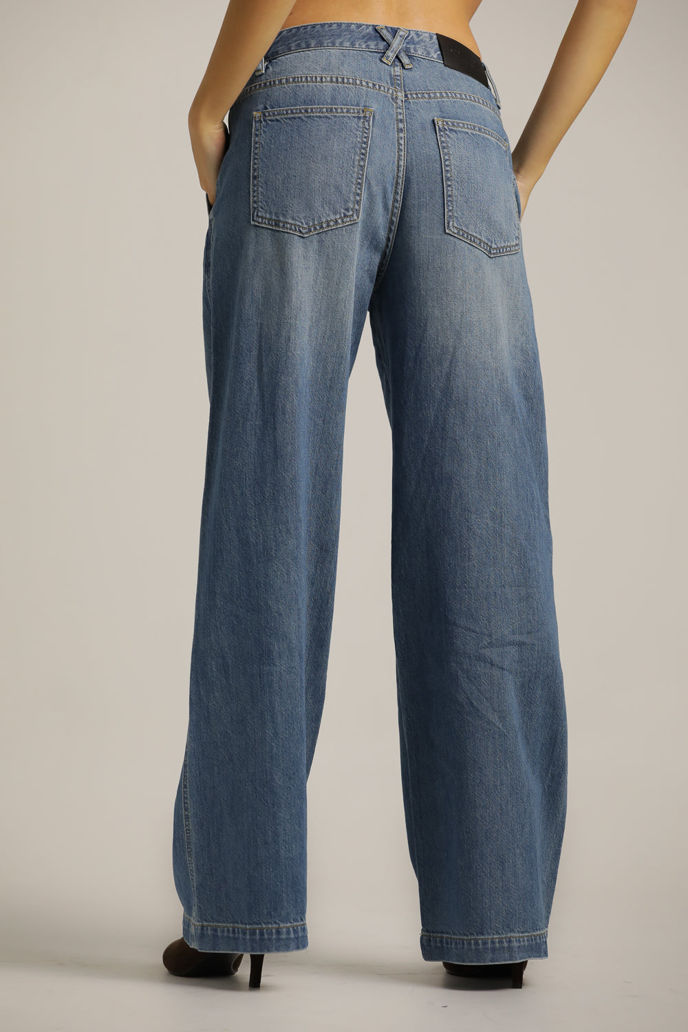 Wide Leg Jeans In Cotton