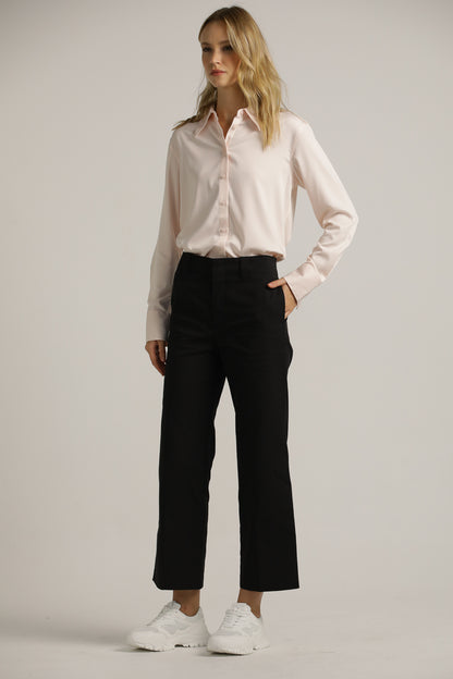 Classic Straight Pants With Hem
