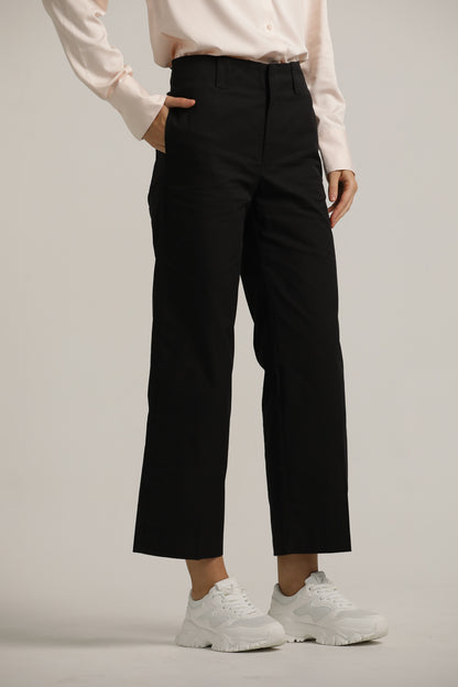 Classic Straight Pants With Hem
