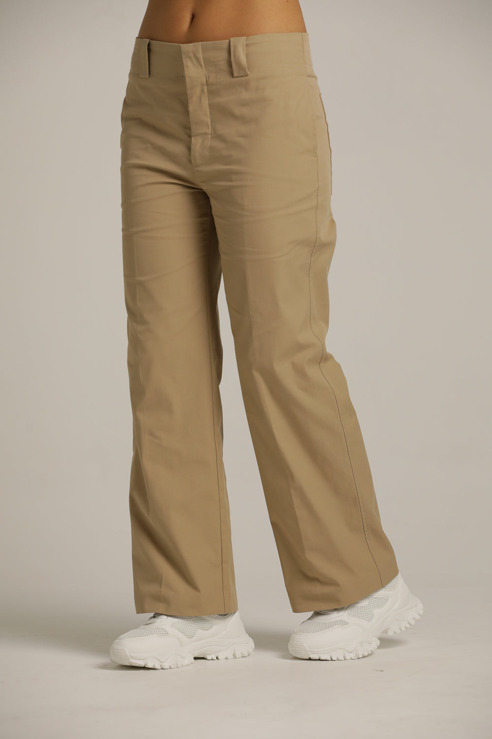 Classic Straight Pants With Hem