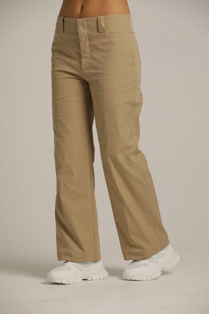 Classic Straight Pants With Hem