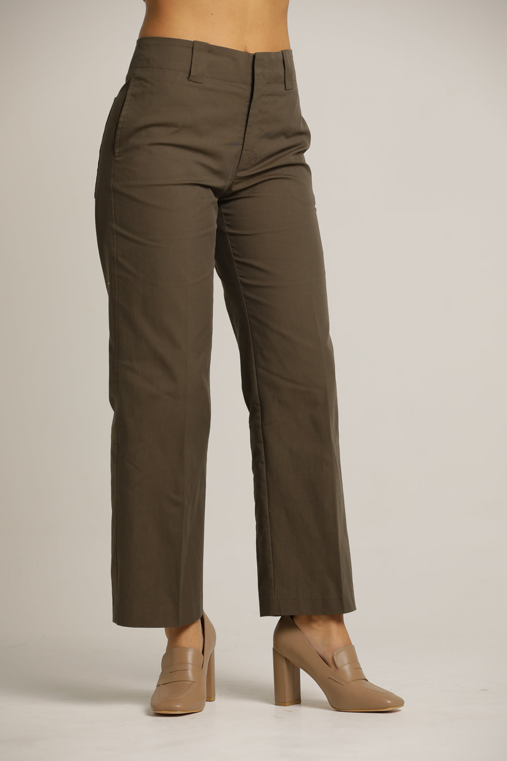 Classic Straight Pants With Hem
