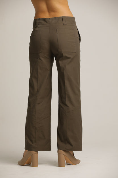 Classic Straight Pants With Hem