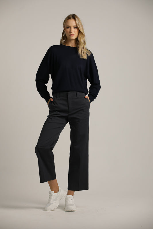 Classic Straight Pants With Hem