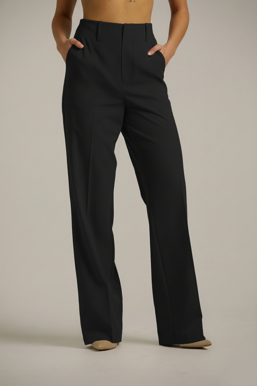 High-Rise Straight Pants