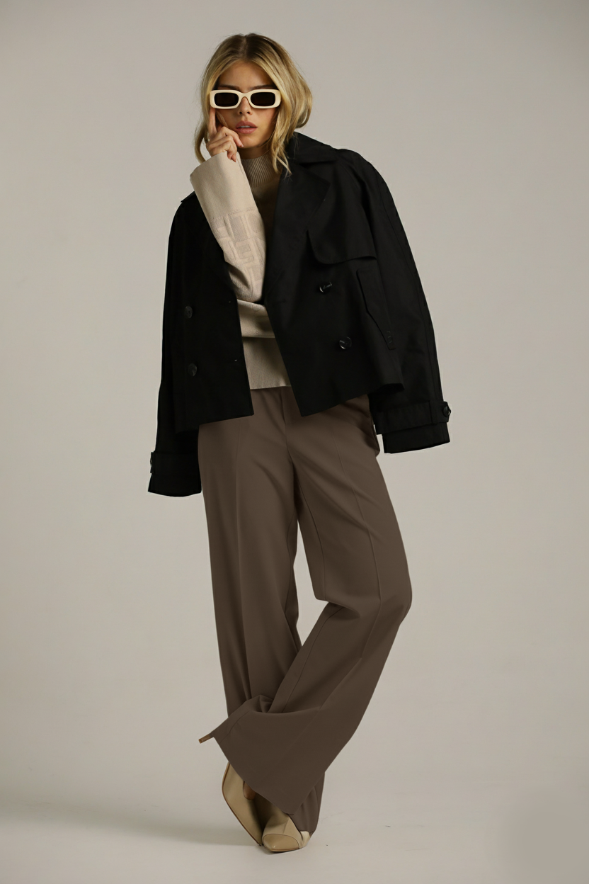 High-Rise Straight Pants