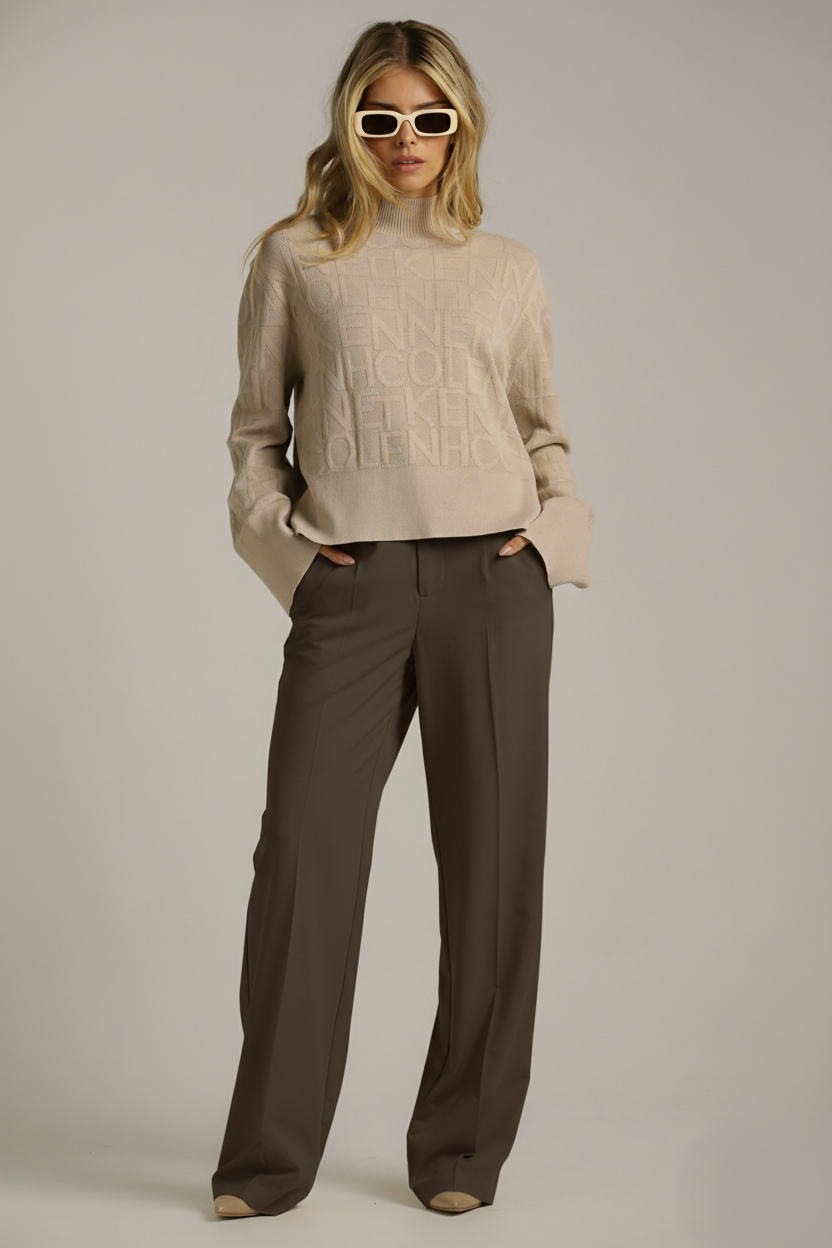 High-Rise Straight Pants