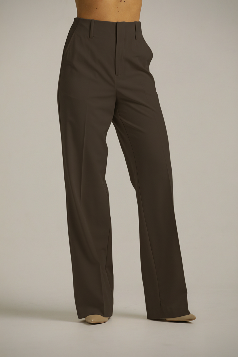 High-Rise Straight Pants