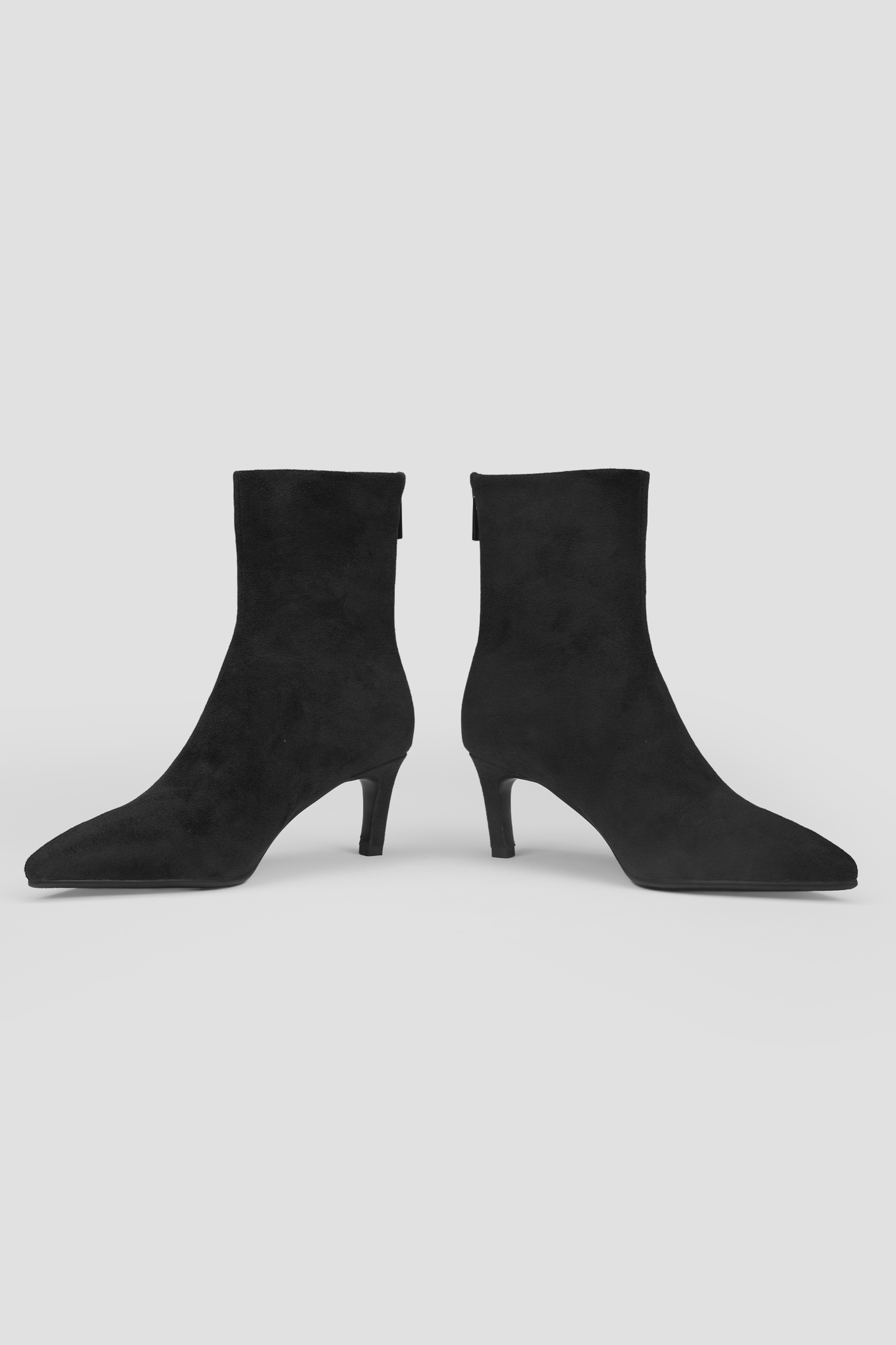 Ankle Boots, Back Zipper, Rubber Sole.