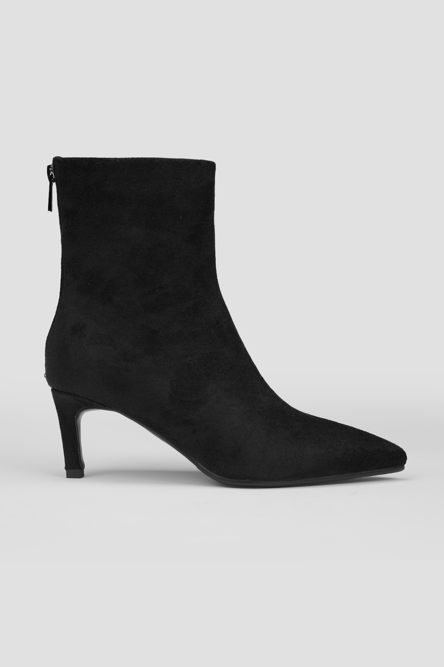 Ankle Boots, Back Zipper, Rubber Sole.