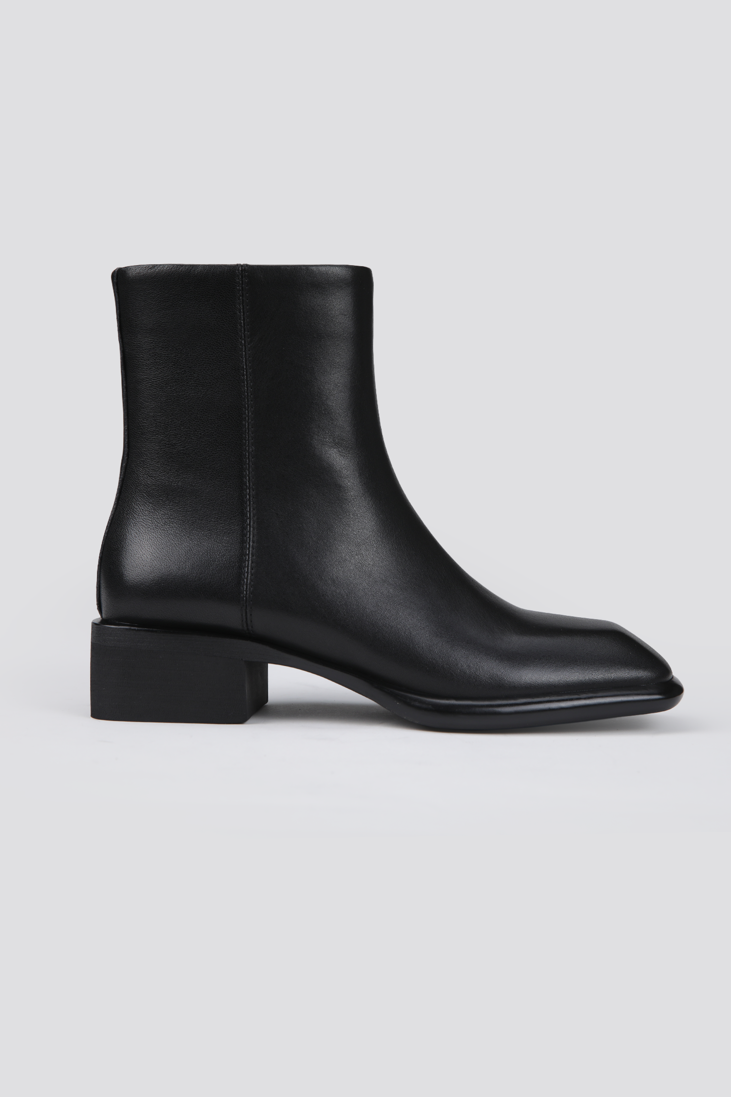 Leather Square Toe Ankle Boots