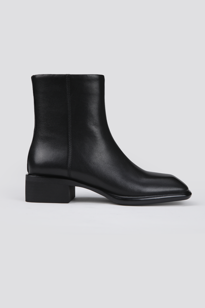 Leather Square Toe Ankle Boots