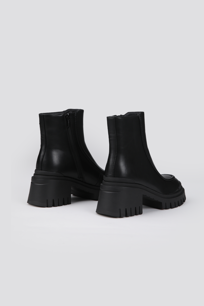 Leather Ankle Boots, Chunky Sole.