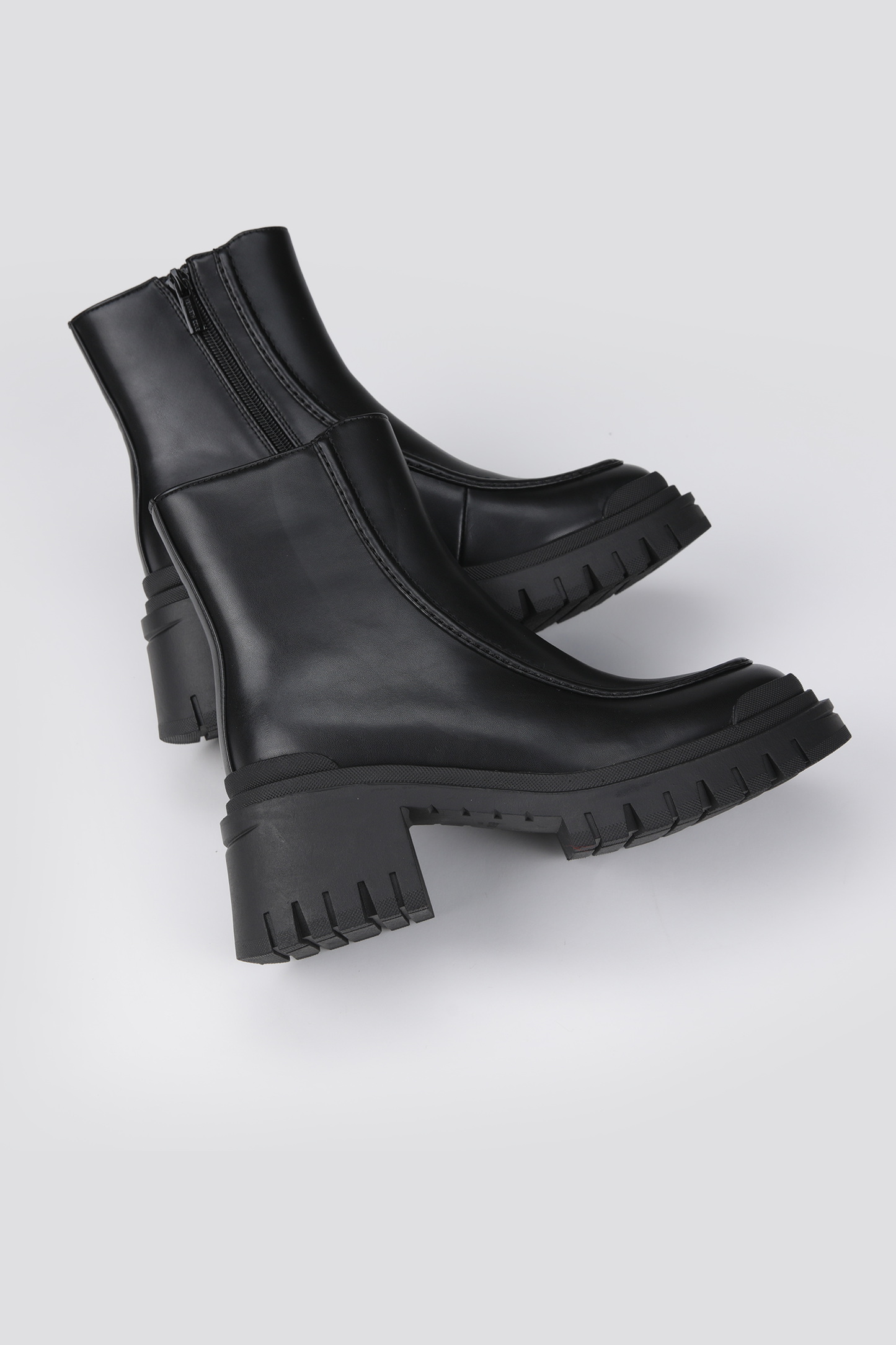 Leather Ankle Boots, Chunky Sole.