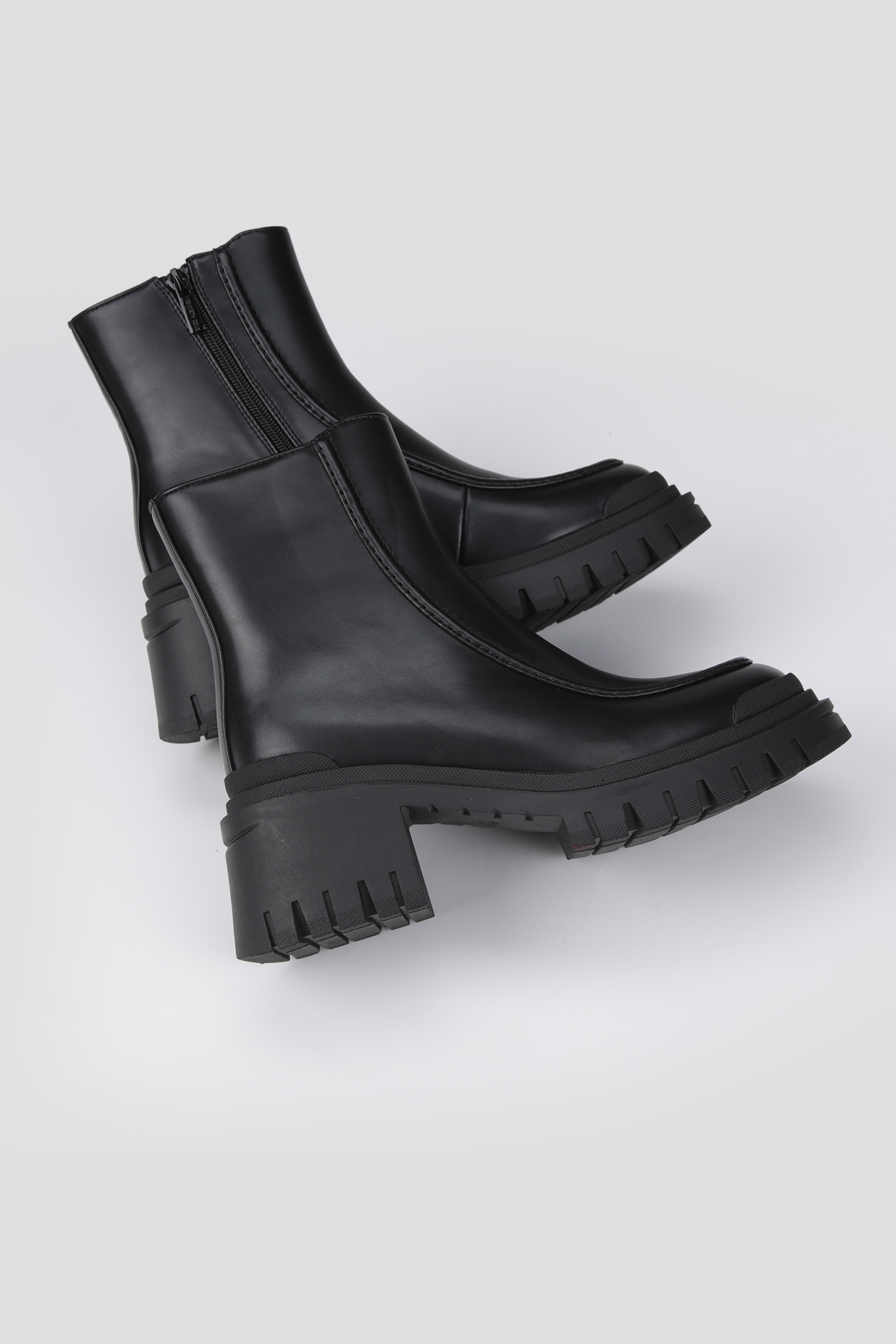 Leather Ankle Boots, Chunky Sole.